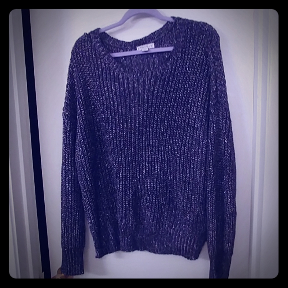 Ava & Viv Slouch sweater with metallic thread 2X